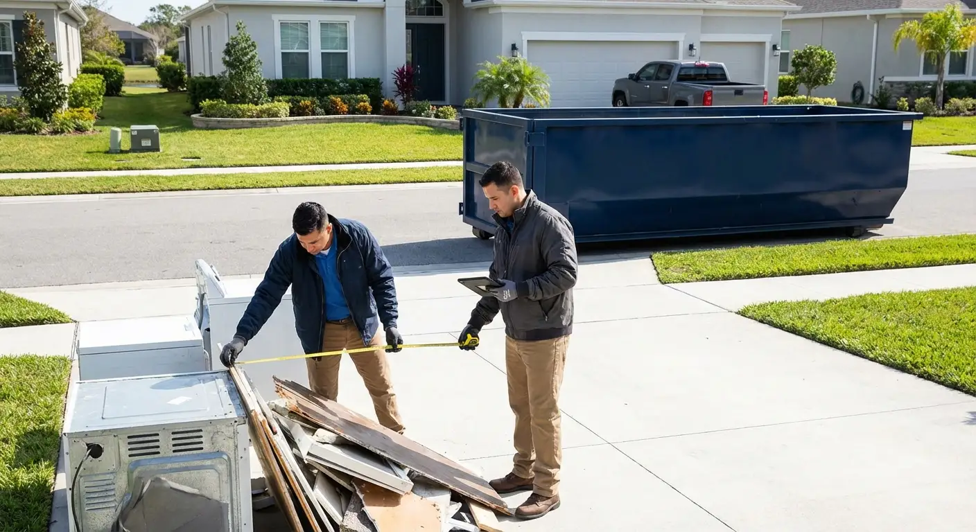 Concrete dumpster rental delivery truck in Westminster, CO